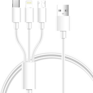 Bestor USB Type C Cable 2 A 1.2 m Multi Charging Cable 4ft 3 in 1 Nylon Braided Multiple Fast for Android, iOS and Devices USB Port Connectors Tablets And More  (Compatible with SMART PHONE, IOS, ANDROID, Red, One Cable)