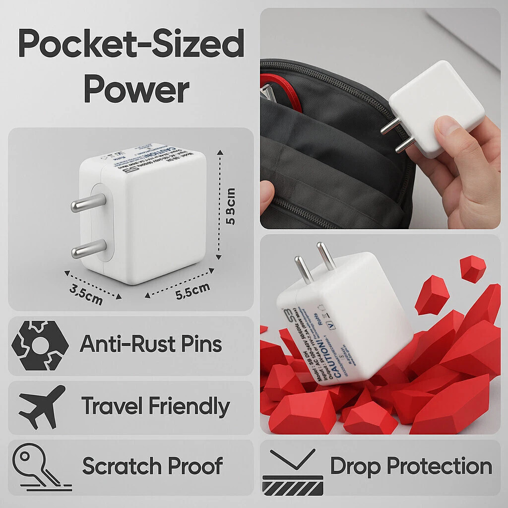 SB 80 W SuperVOOC 7.3 A Wall Charger for Mobile with Detachable Cable (White, Cable Included) - Image 3