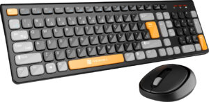 Portronics Key7 Combo Mouse Combo Set with 2.4Ghz, 1200 DPI Wireless Standard Laptop Keyboard Compatible with Desktop, Laptop, Mac Key7 Combo  (Black, Orange)