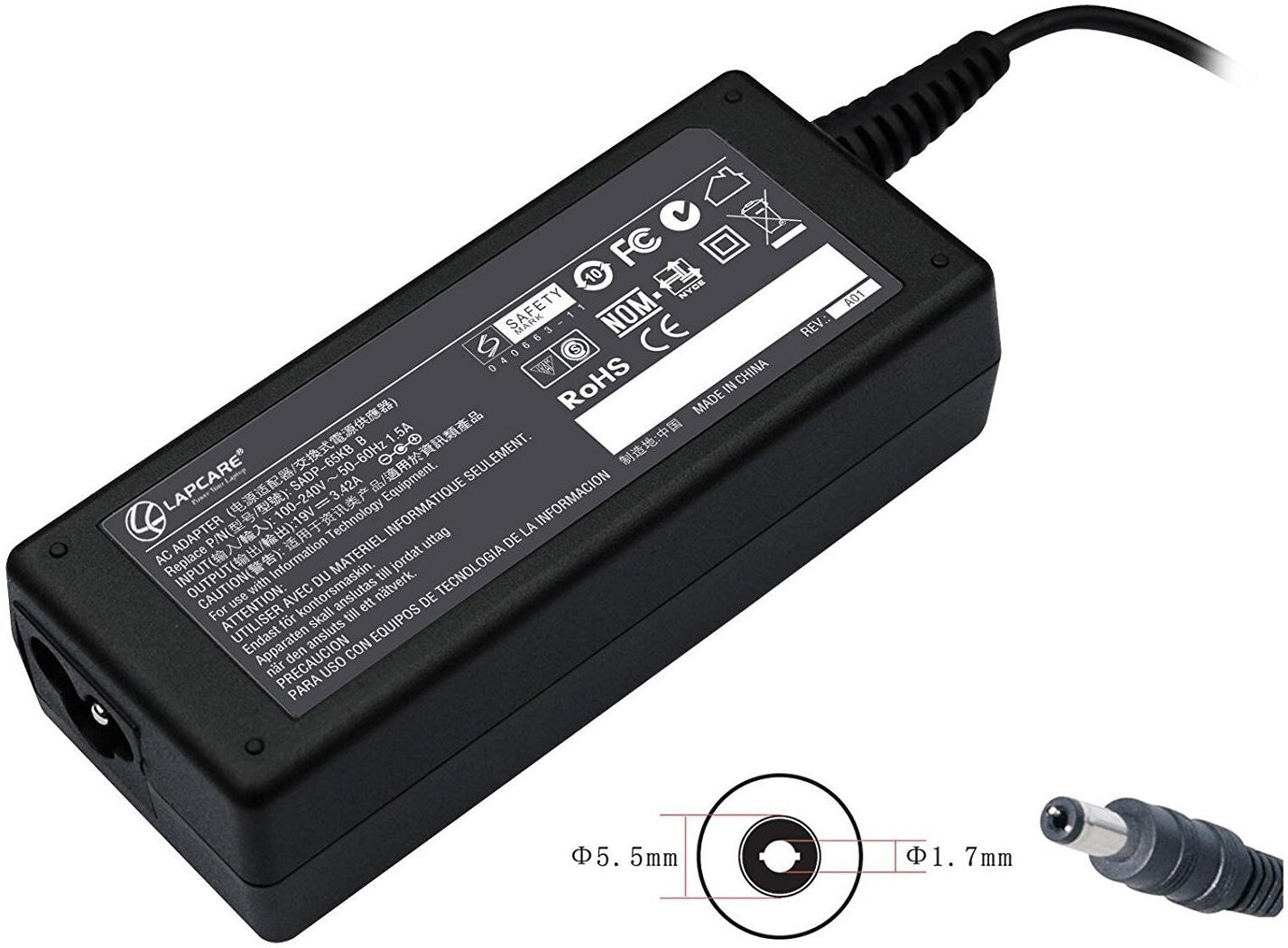 Myria toshiba laptop charger a045r001l-to02 65 W Adapter (Power Cord Included) - Image 4