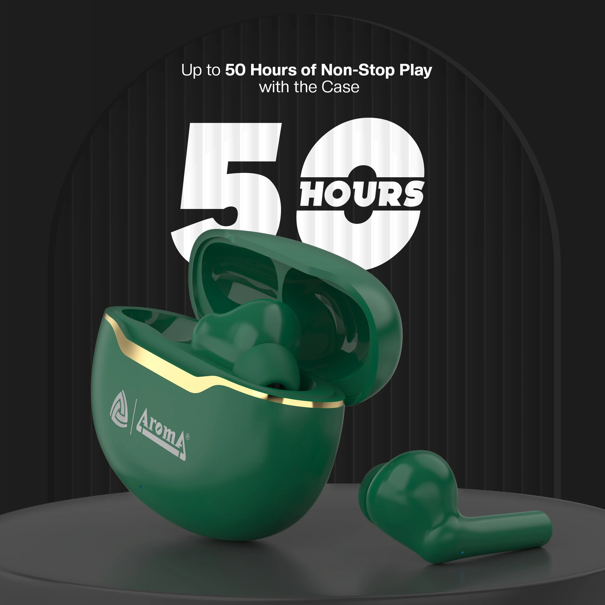 Aroma NB140 Ranger 50 Hours* Playtime |Perfect for Music | Dual Pairing Mode Bluetooth (Green, True Wireless) - Image 2