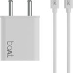 boAt 22.5 W Quick Charge 3 A Wall Charger for Mobile with Detachable Cable  (White, Cable Included)