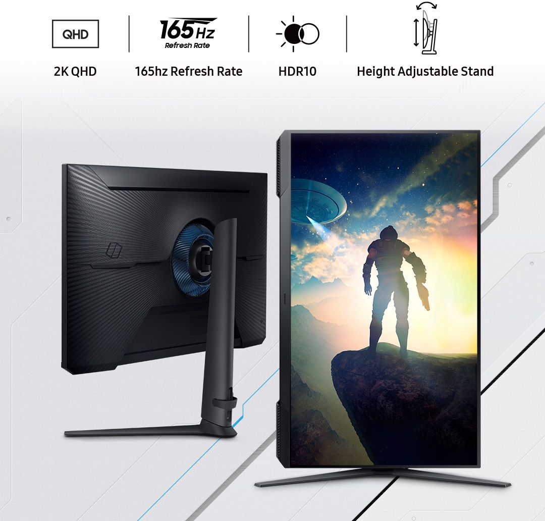 Samsung Odyssey G5 81.28 cm (32 inch) UWQHD VA Panel with HDR10, Height Adjustable Stand, Flat Gaming Monitor (LS32CG510EWXXL) (AMD Free Sync, Response Time: 1 ms, 165 Hz Refresh Rate) - Image 2