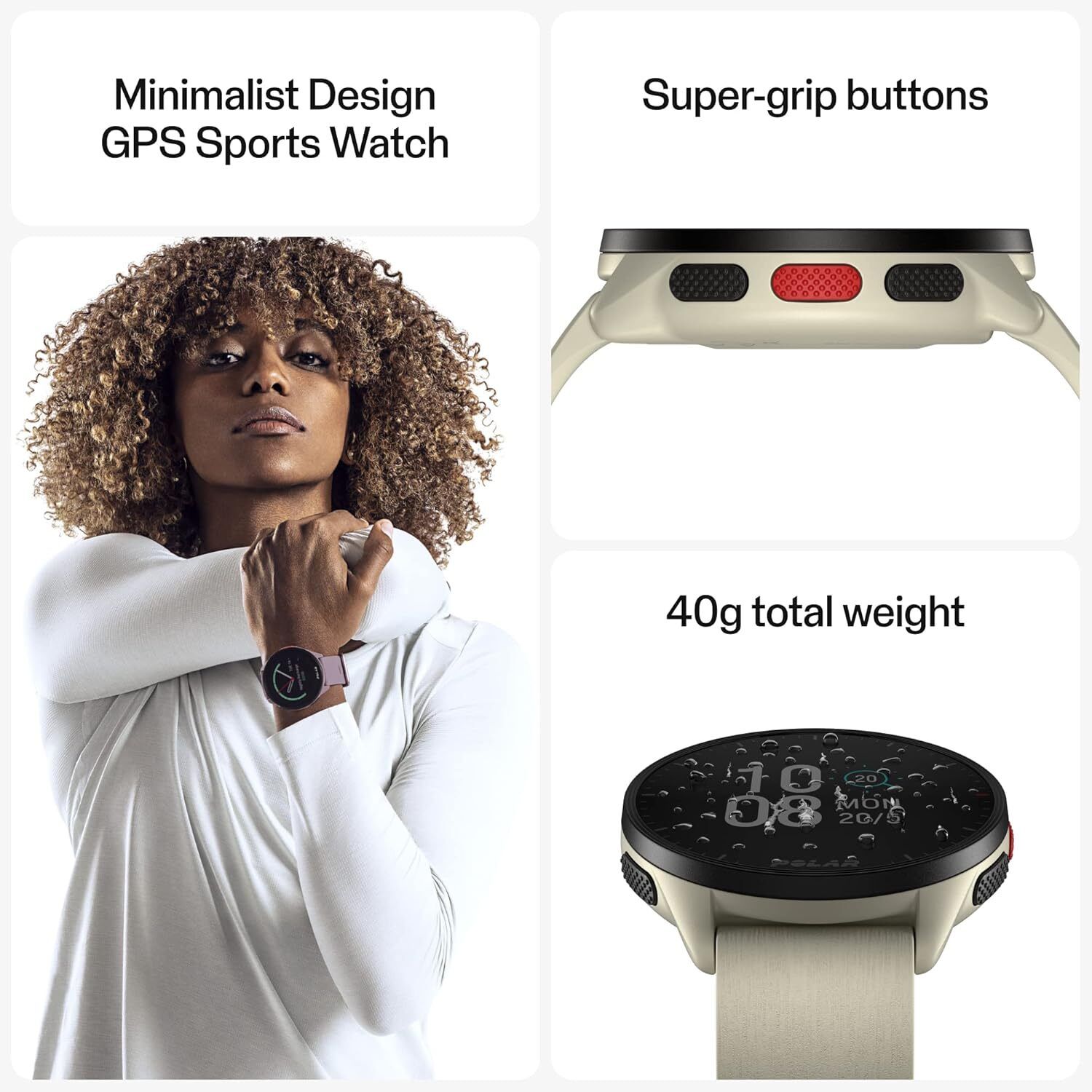 Polar Pacer Ultra-Light GPS Fitness Tracker (White) Smartwatch (White Strap, Free Size) - Image 3