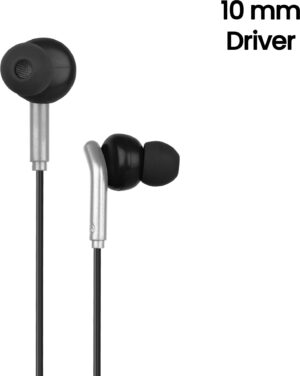 ZEBRONICS ZEB-BRO, With In-Line MiC, 3.5mm Jack, 10mm drivers, Compatible for Phone/Tablet Wired  (Black, In the Ear)