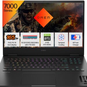 HP Omen AMD Ryzen 7 Octa Core 7840HS - (16 GB/1 TB SSD/Windows 11 Home/6 GB Graphics/NVIDIA GeForce RTX 4050/165 Hz) 16-xd0015AX Gaming Laptop  (16.1 Inch, Shadow Black, 2.37 Kg)