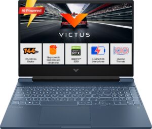 HP Victus AI 31 TOPS AMD Ryzen 5 Hexa Core 8645HS - (16 GB/512 GB SSD/Windows 11 Home/4 GB Graphics/NVIDIA GeForce RTX 2050/144 Hz) fb3003AX Gaming Laptop  (15.6 inch, Blue, 2.29 Kg, With MS Office)