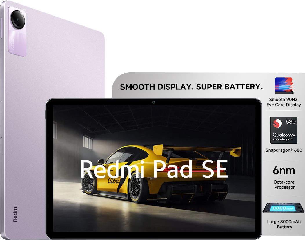 REDMI Pad SE 8 GB RAM 128 GB ROM 11.0 inch with Wi-Fi Only Tablet (Lavender Purple)