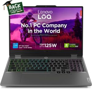 Lenovo LOQ Intel Core i5 13th Gen 13450HX - (16 GB/512 GB SSD/Windows 11 Home/6 GB Graphics/NVIDIA GeForce RTX 4050) 15IRX9 Gaming Laptop  (15.6 inch, Luna Grey, 2.38 Kg, With MS Office)