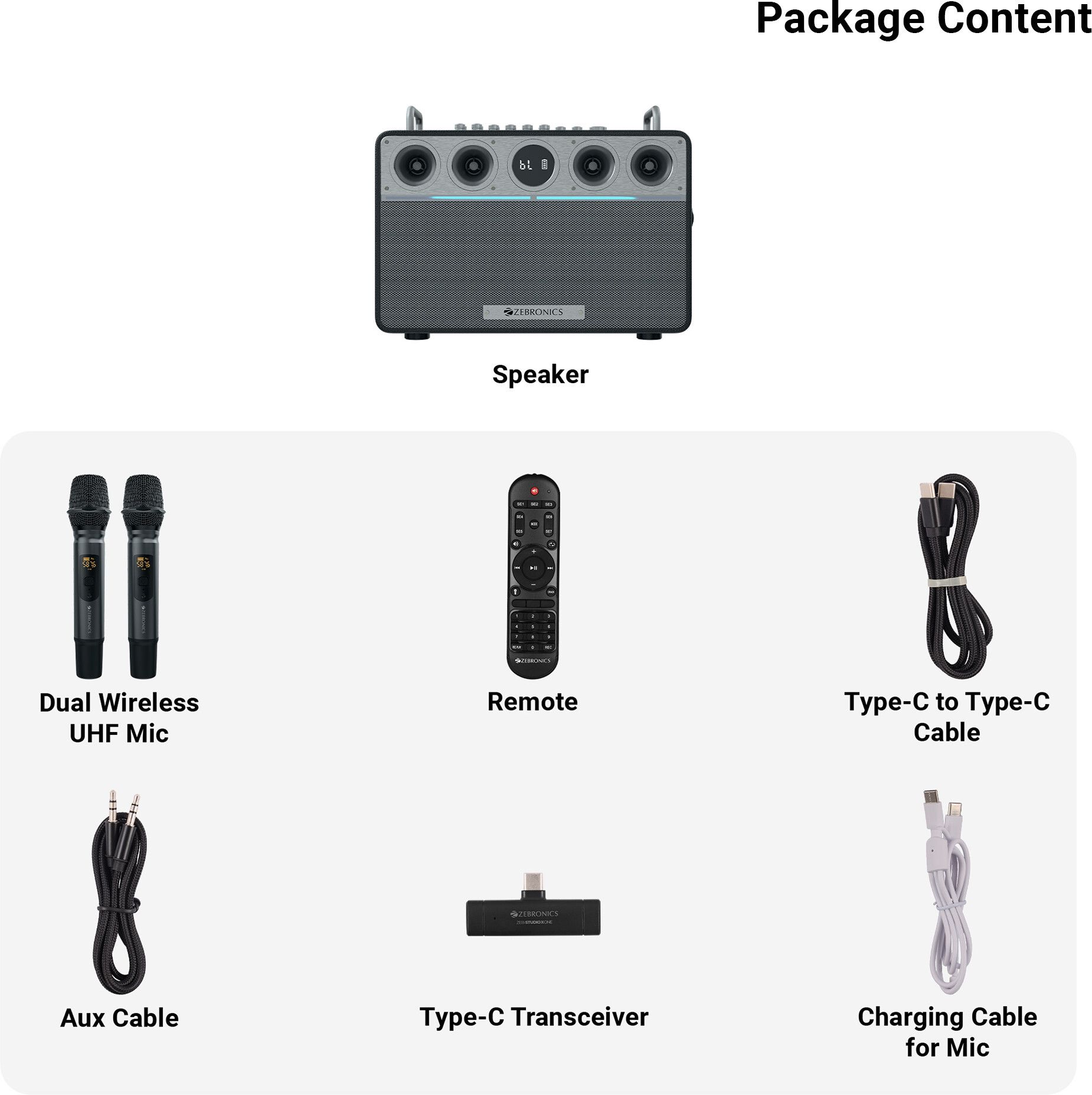 ZEBRONICS StudioXOne (TSPK 102), BTv5.3, 8h playback, Guitar Control, OTG Live Stream 240 W Bluetooth Home Audio Speaker (Black, Stereo Channel) - Image 3