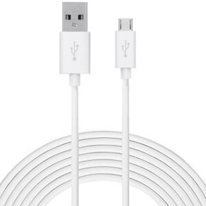 TROST Micro USB Cable 2 A 3 m Extra Long (3 Mtr) Charging/Sync A Plus Champ  (Compatible with Karbonn A Plus Champ, White, One Cable)