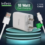 Infinix 18 W Quick Charge 2 A Wall Charger for Mobile  (White, C-Type, Cable Included)