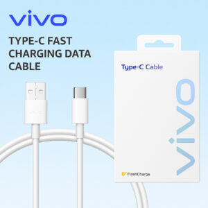 vivo USB Type C Cable 1.2 m USB‑C Cable  (Compatible with Vivo V/Y/T/X/iQOO series and other smartphones with USB Type-C charging port, White, One Cable)