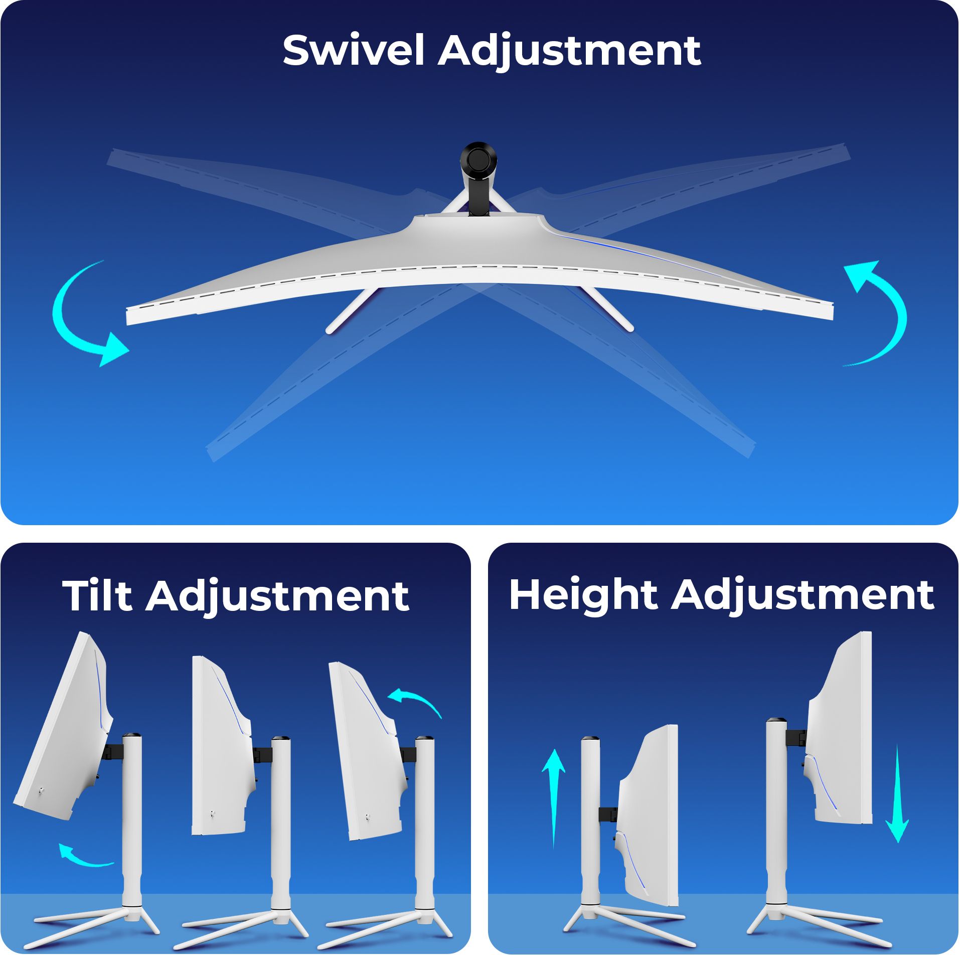 ZEBRONICS 76.2 cm (30 inch) Curved WFHD VA Panel with 300 Nits Brightness, HDR10, 99% sRGB, 95% DCI-P3, 2 x DP, 2 x HDMI, 1 x 3.5mm UltraWide Gaming Monitor - Image 2