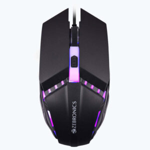 ZEBRONICS ZEB PHERO with DPI Switch, High Precision, Plug & Play, 4 Buttons Wired Ambidextrous Optical Gaming Mouse
